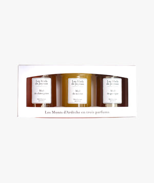 Coffret de trois miels du parc naturel des monts d'Ardèche