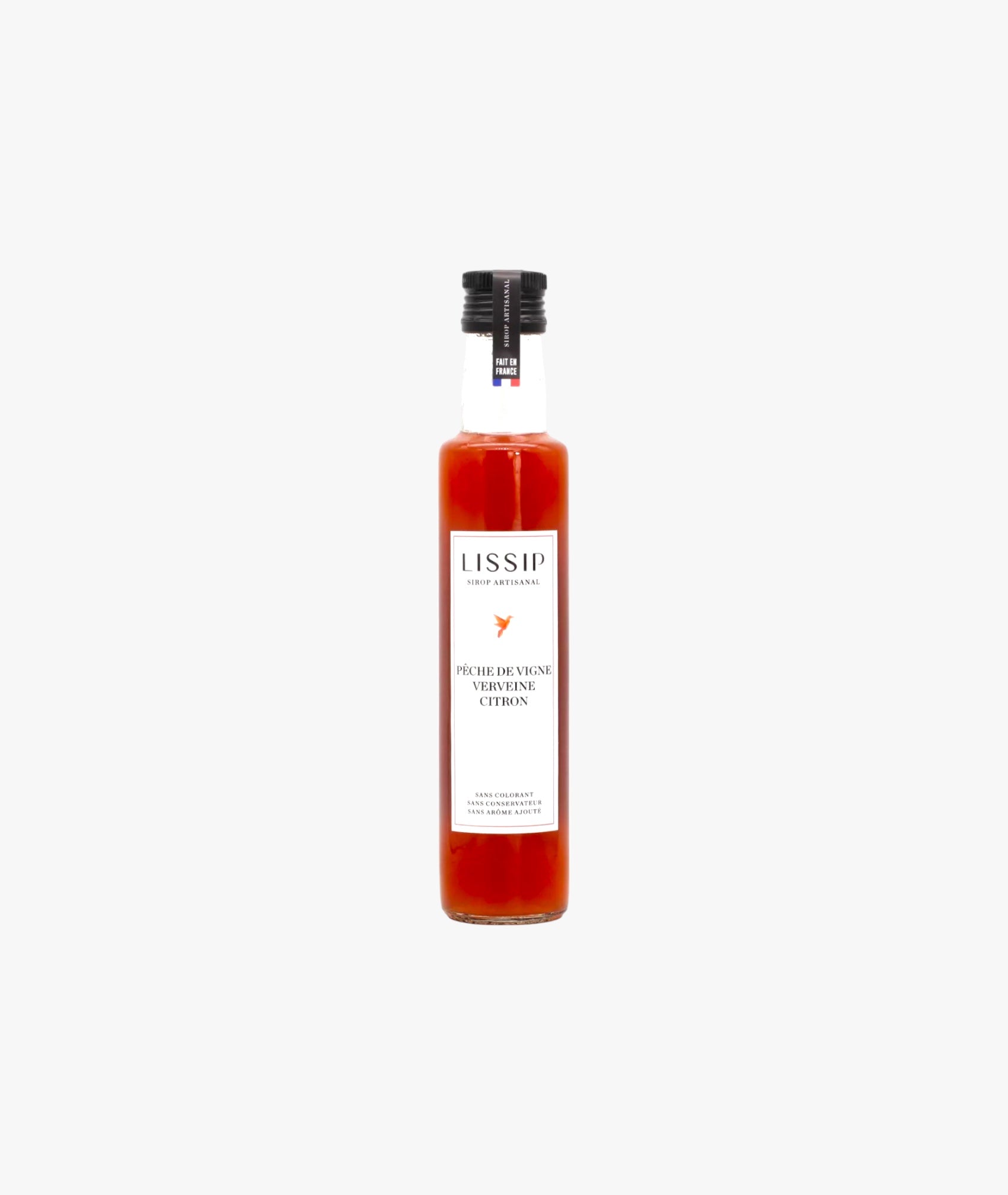 Sirop pêche de vigne, verveine et citron
