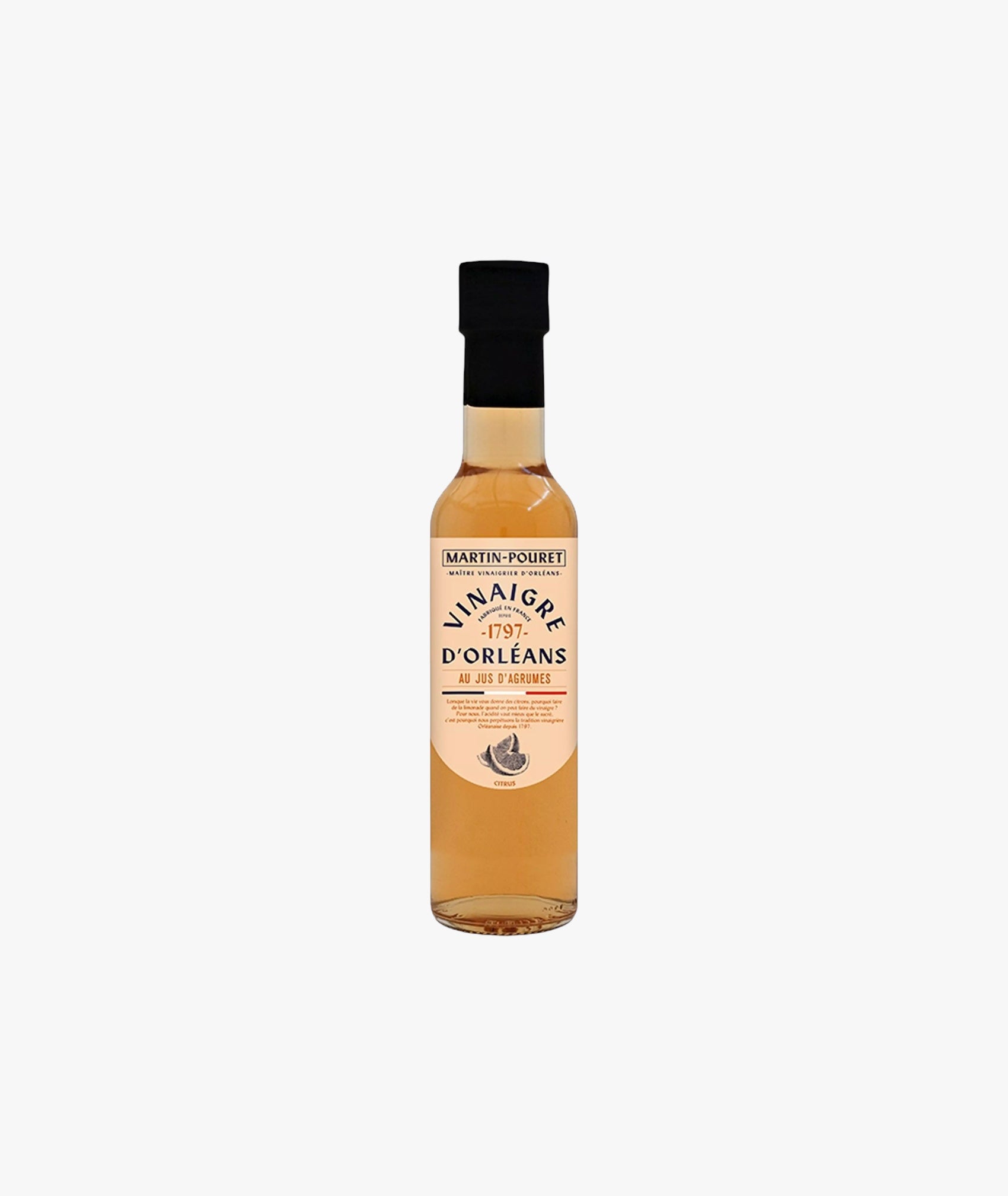 Vinaigre d'Orléans de vin blanc au jus d'agrumes
