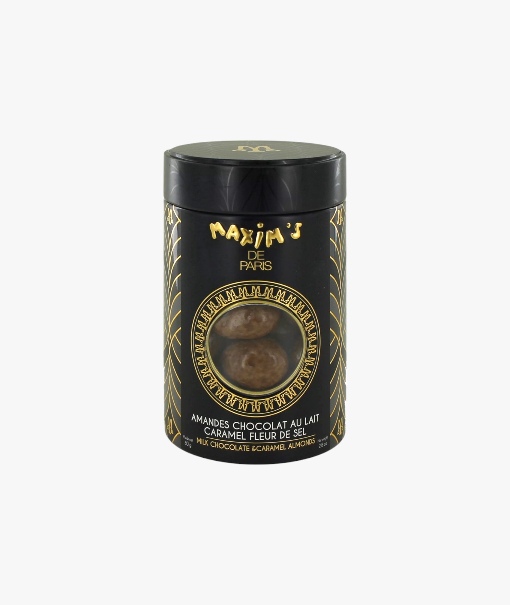 Boîte métal amandes chocolat lait