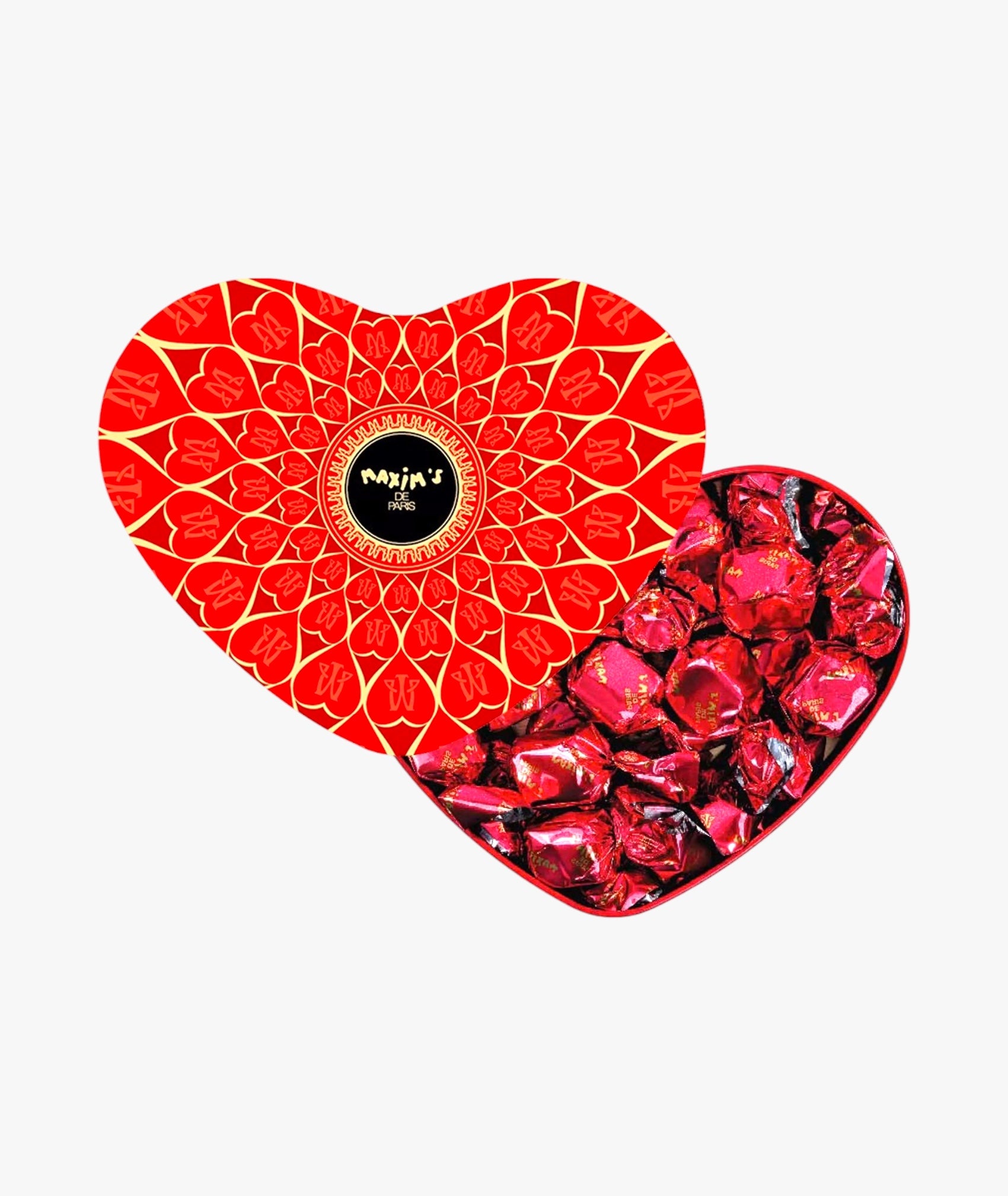 Coeur rouge chocolat au lait tendre nougat