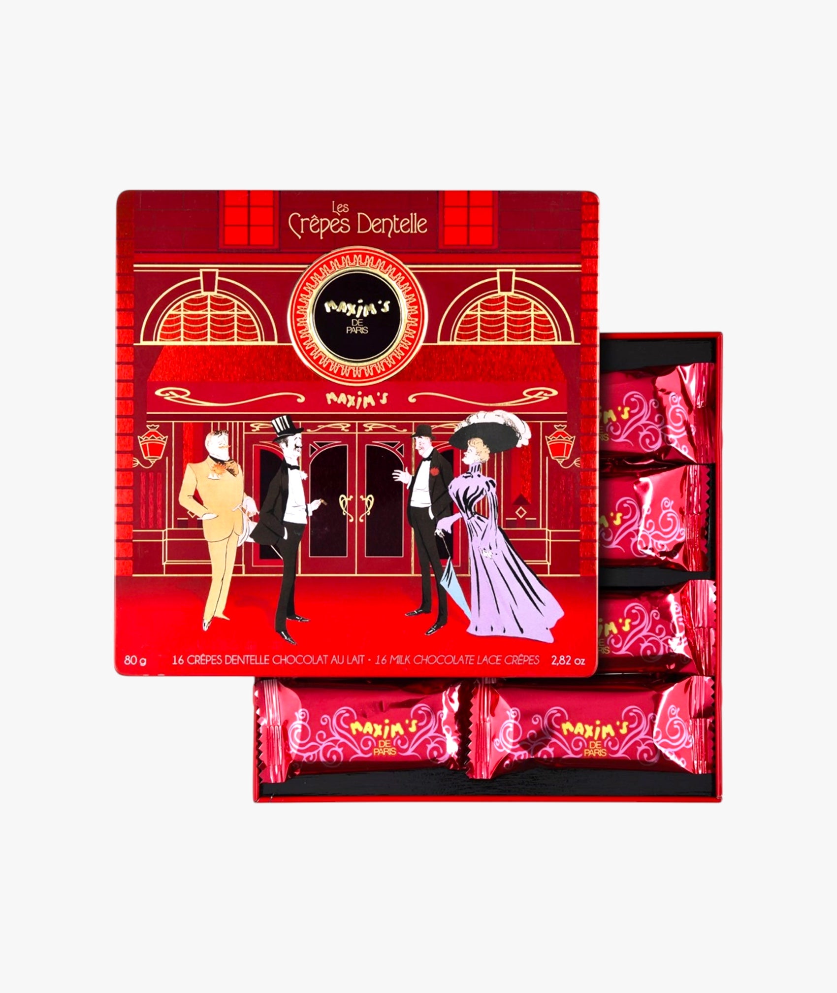 Coffret 16 crêpes dentelle chocolat lait
