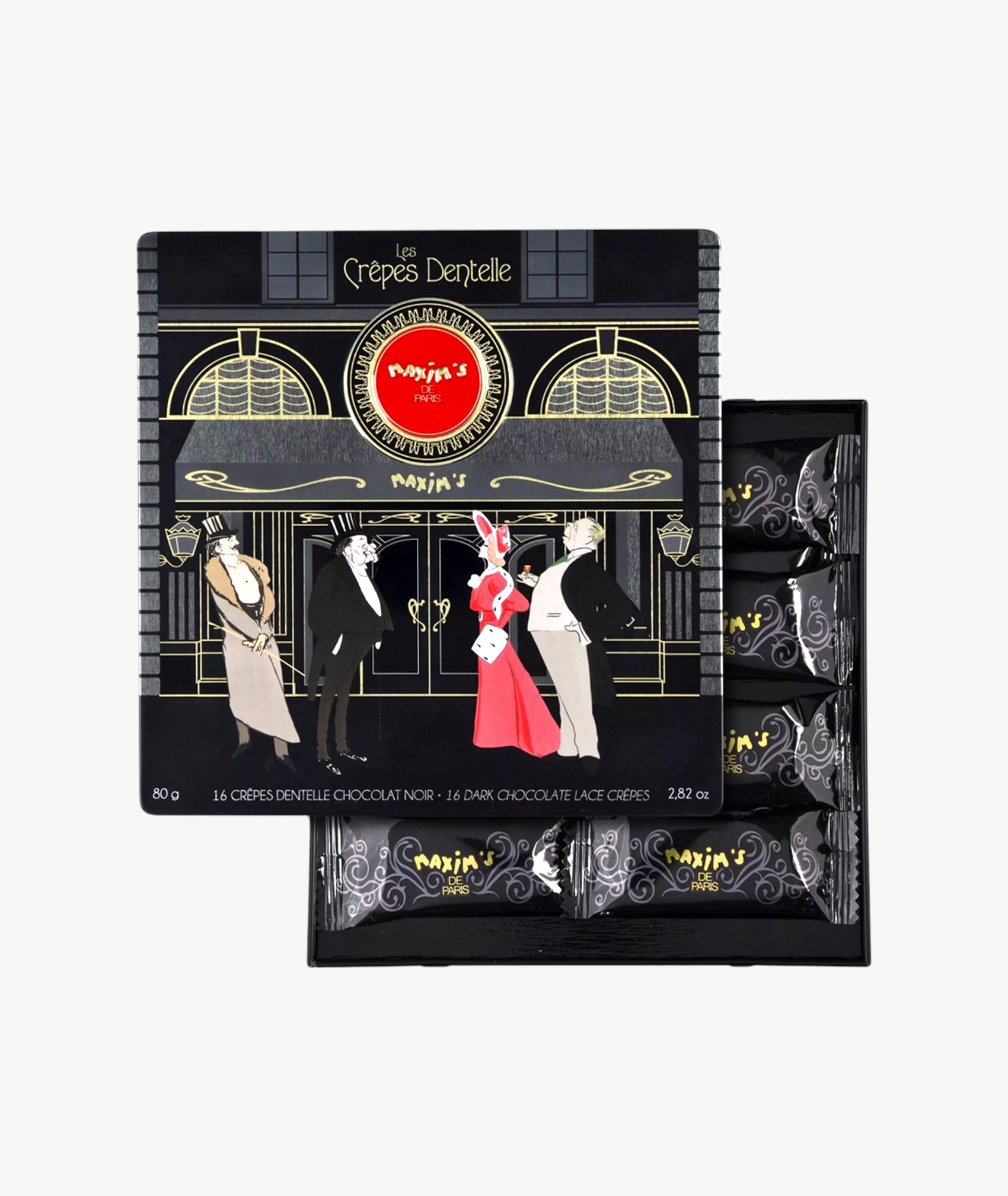Coffret 16 crêpes dentelle chocolat noir
