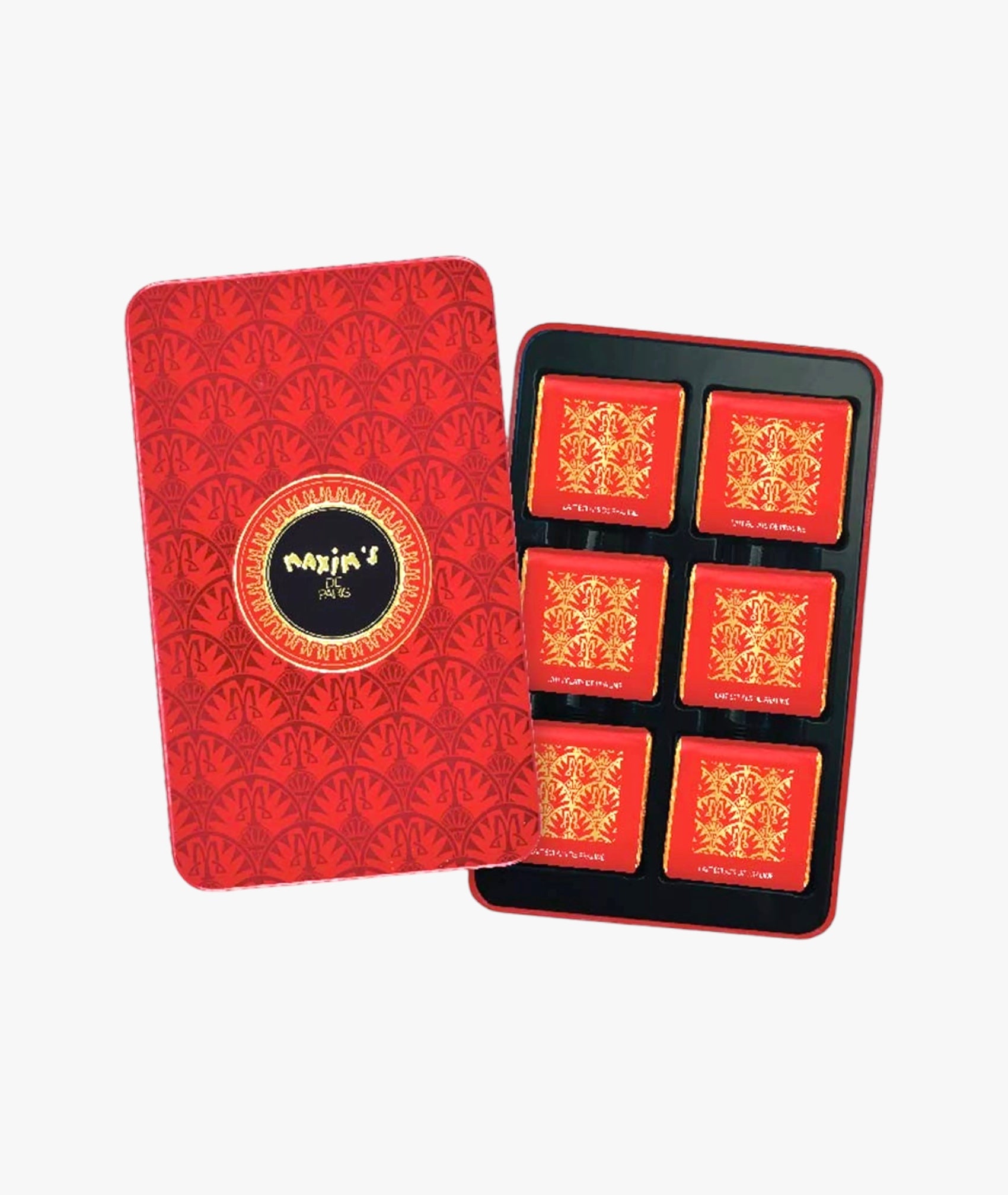 Plumier rouge 12 carrés chocolat au lait