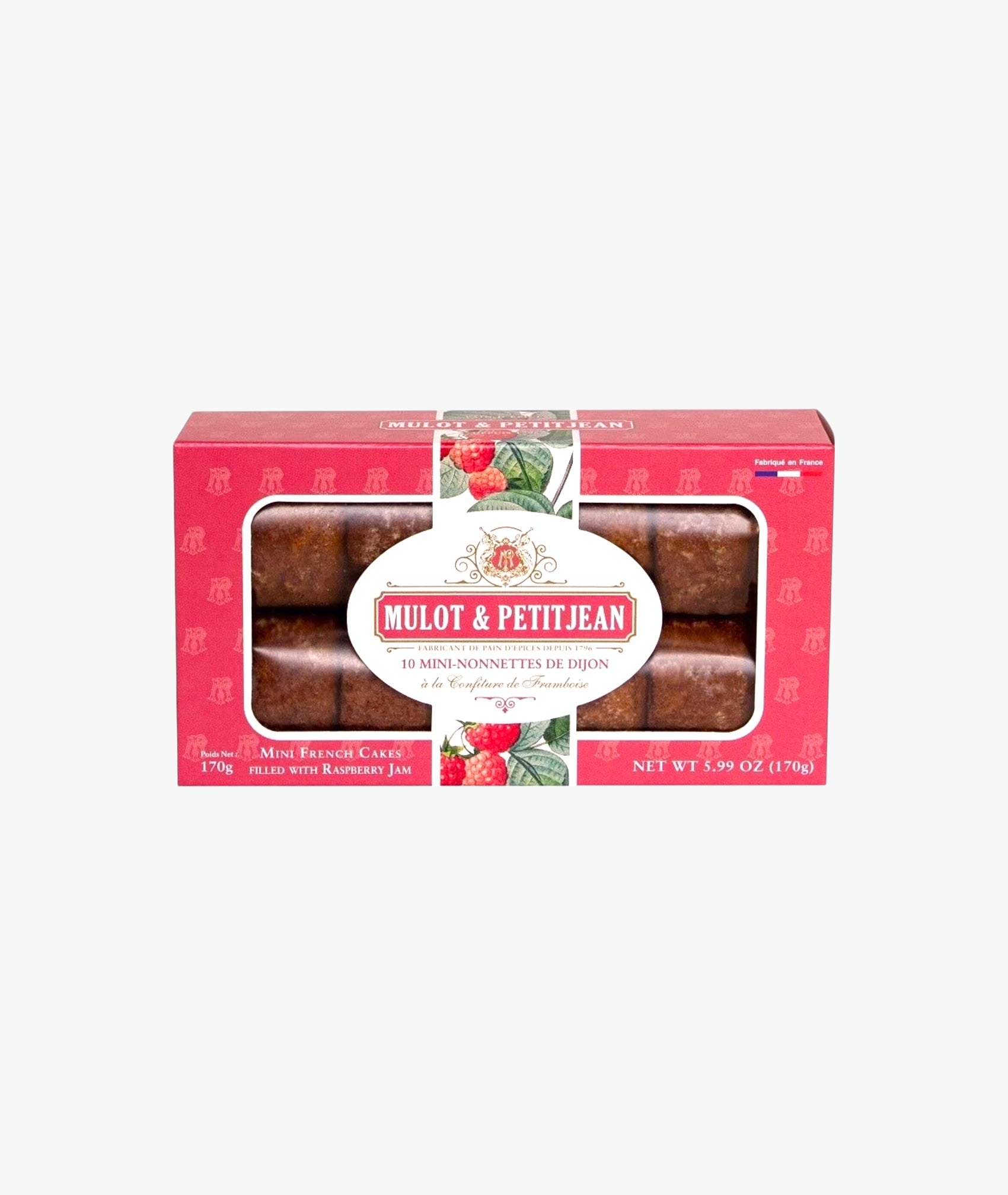 Boite de 10 mini-nonnettes à la confiture de framboise