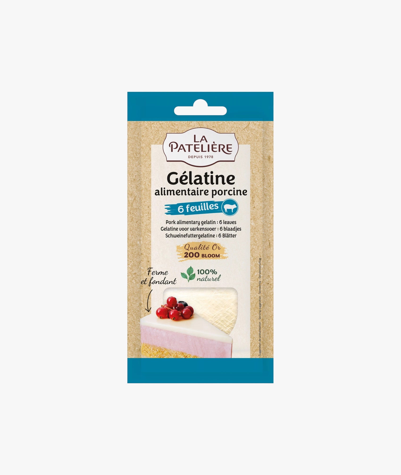 6 vellen gelatine van voedingskwaliteit