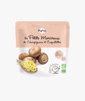 Kleine stukjes champignons en kleine pastaschelpjes
