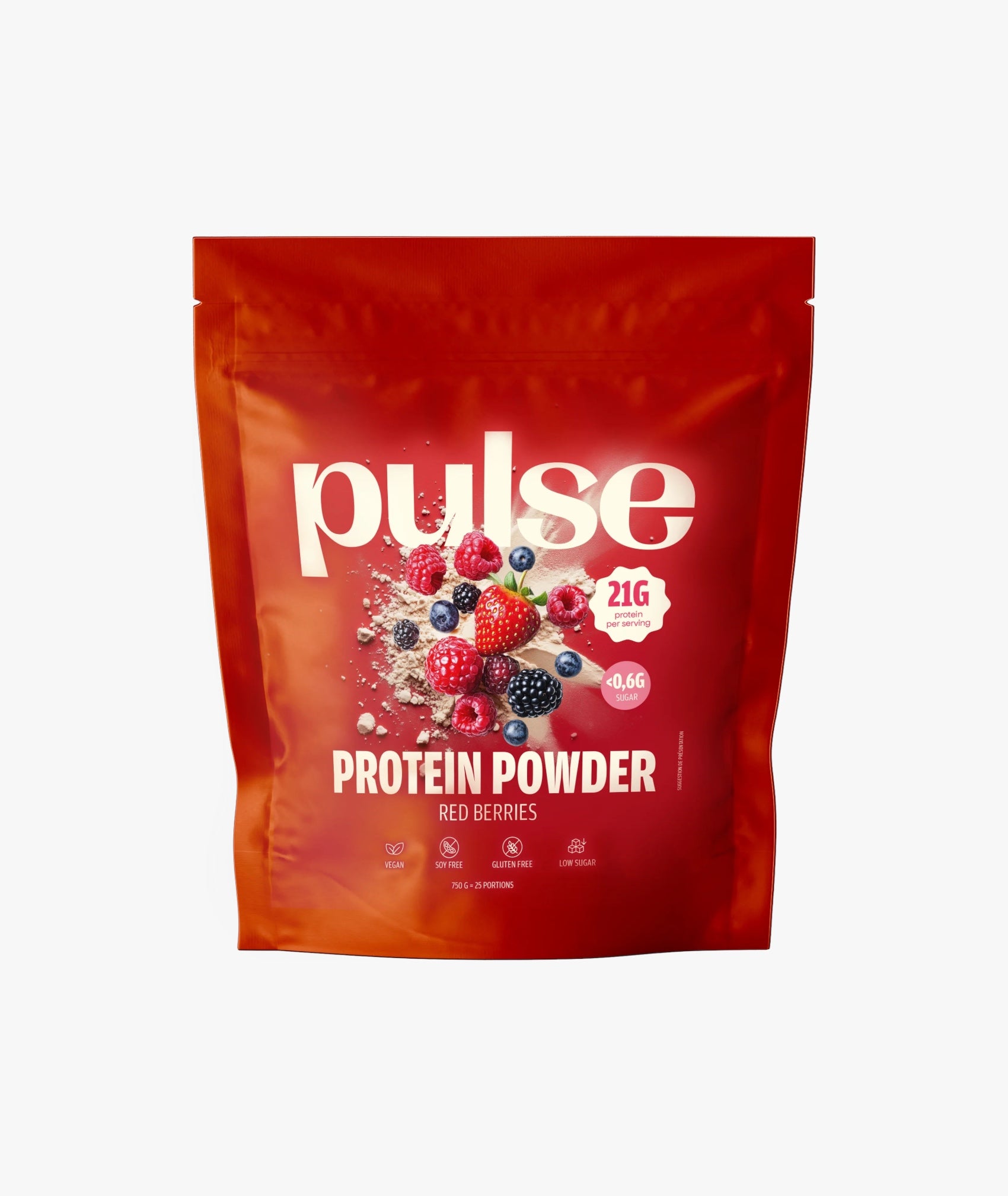 Poudre protéinée fruits rouges
