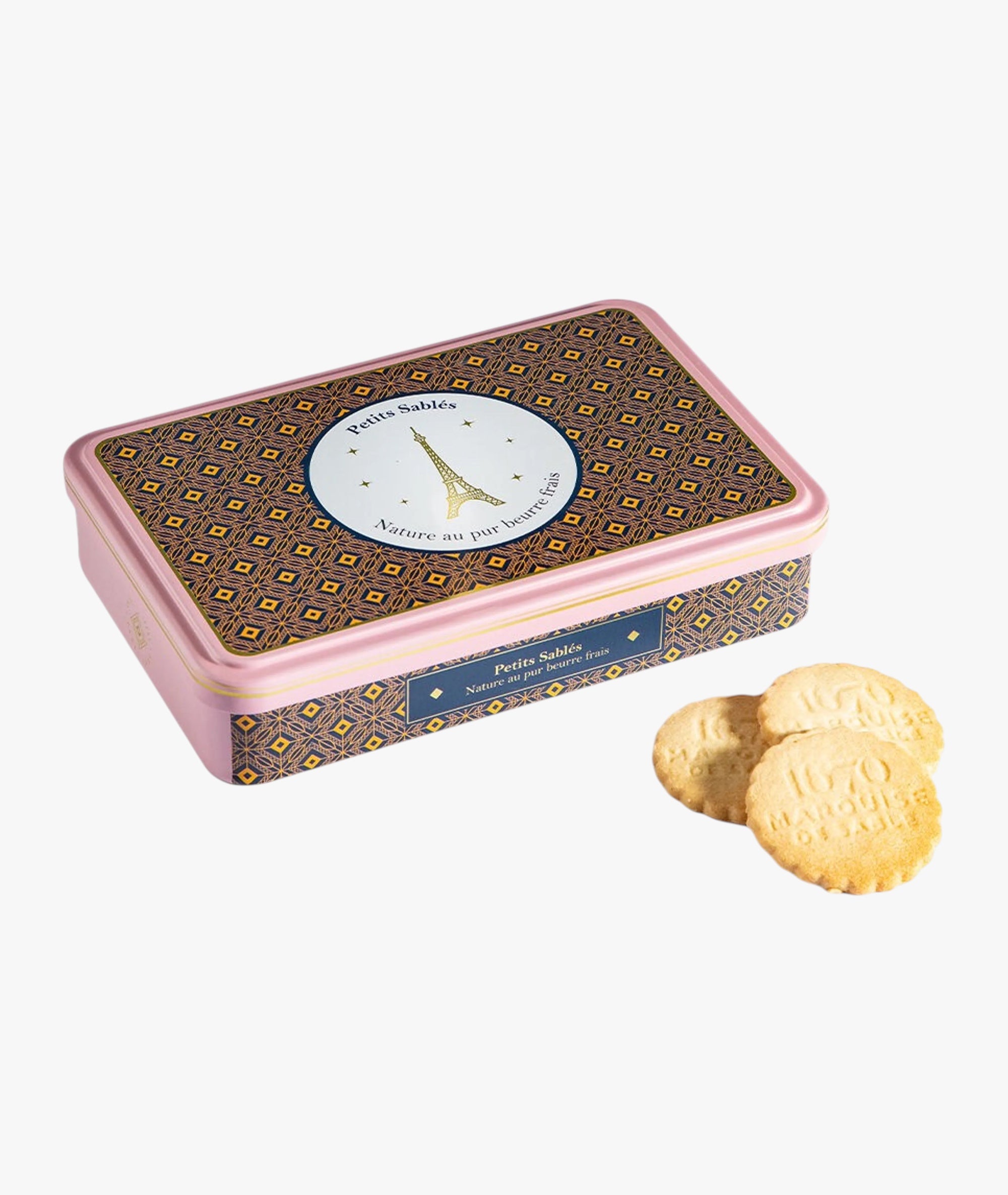 Plain shortbread biscuits made with pure fresh butter - Rêve de Paris metal box