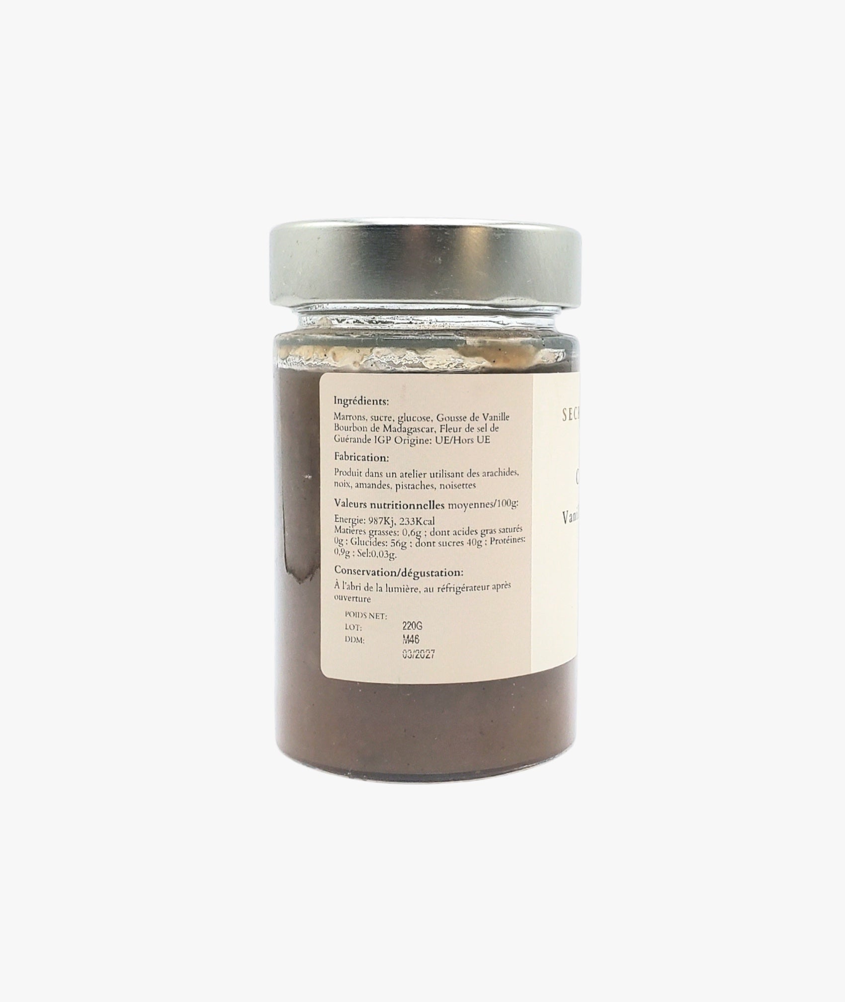 Crème de marrons vanille bourbon de Madagascar