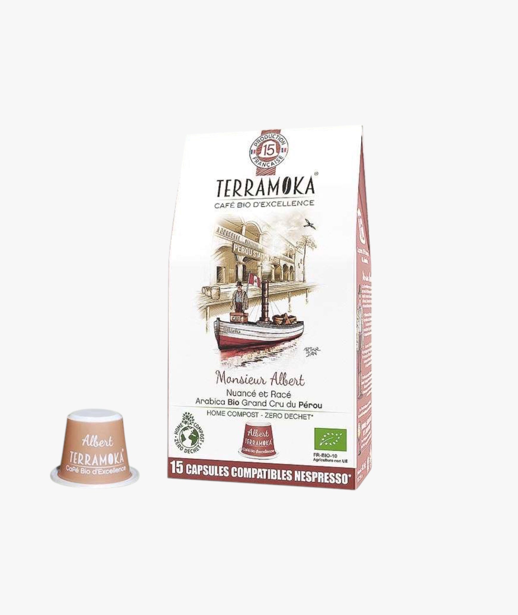 15 capsules compostables compatibles Nespresso® de café bio du Pérou - nuancé et racé
