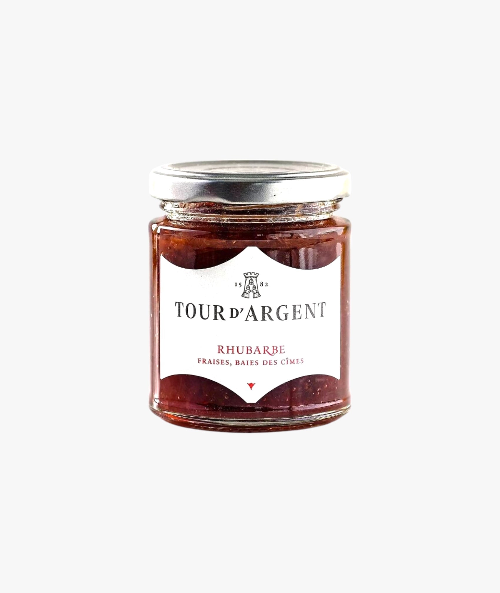 Confiture rhubarbe, fraises, baies de cîmes