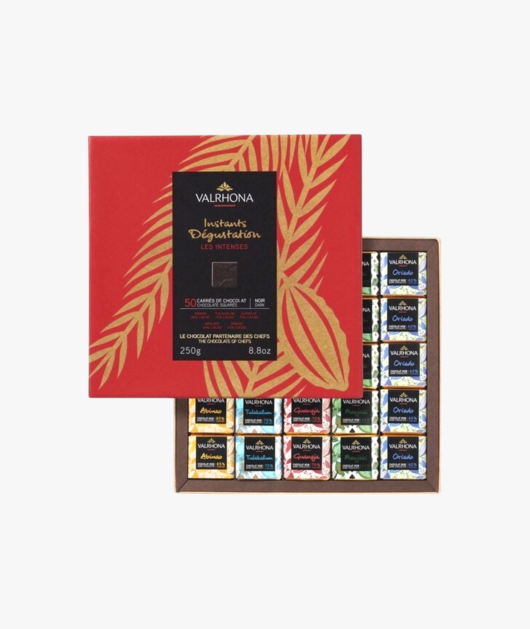 Coffret 50 carrés chocolat noir