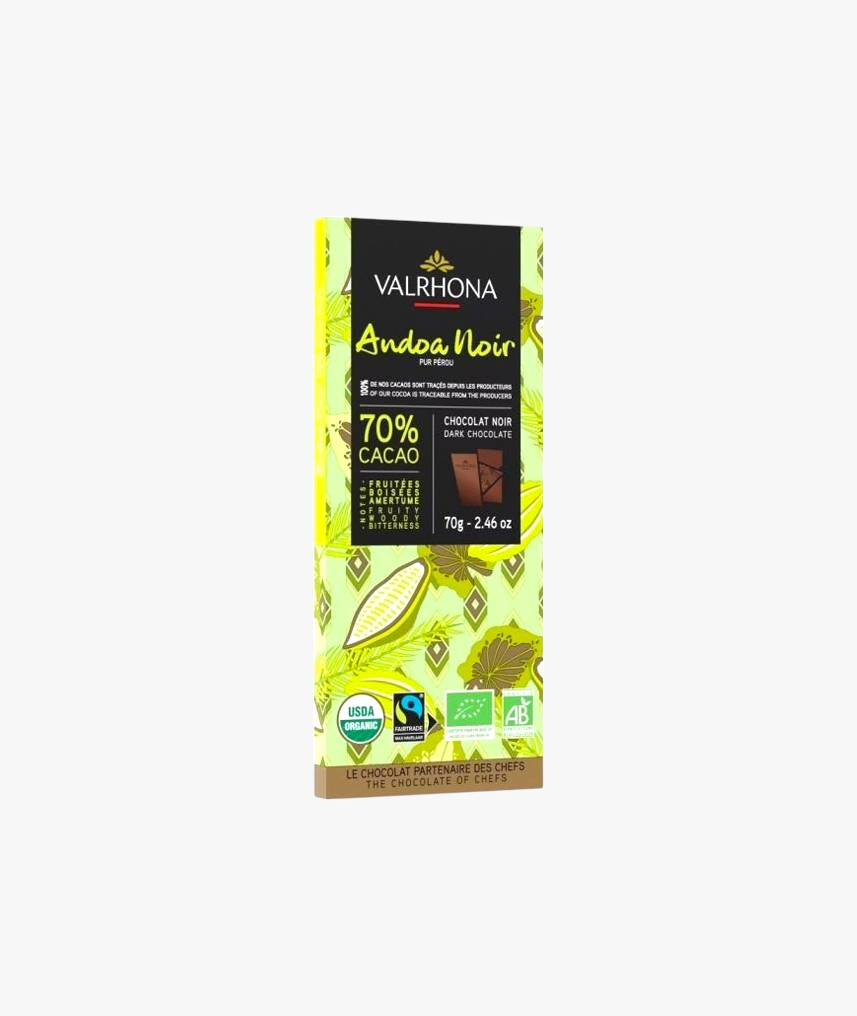 Tablette chocolat noir Andoa Noire bio