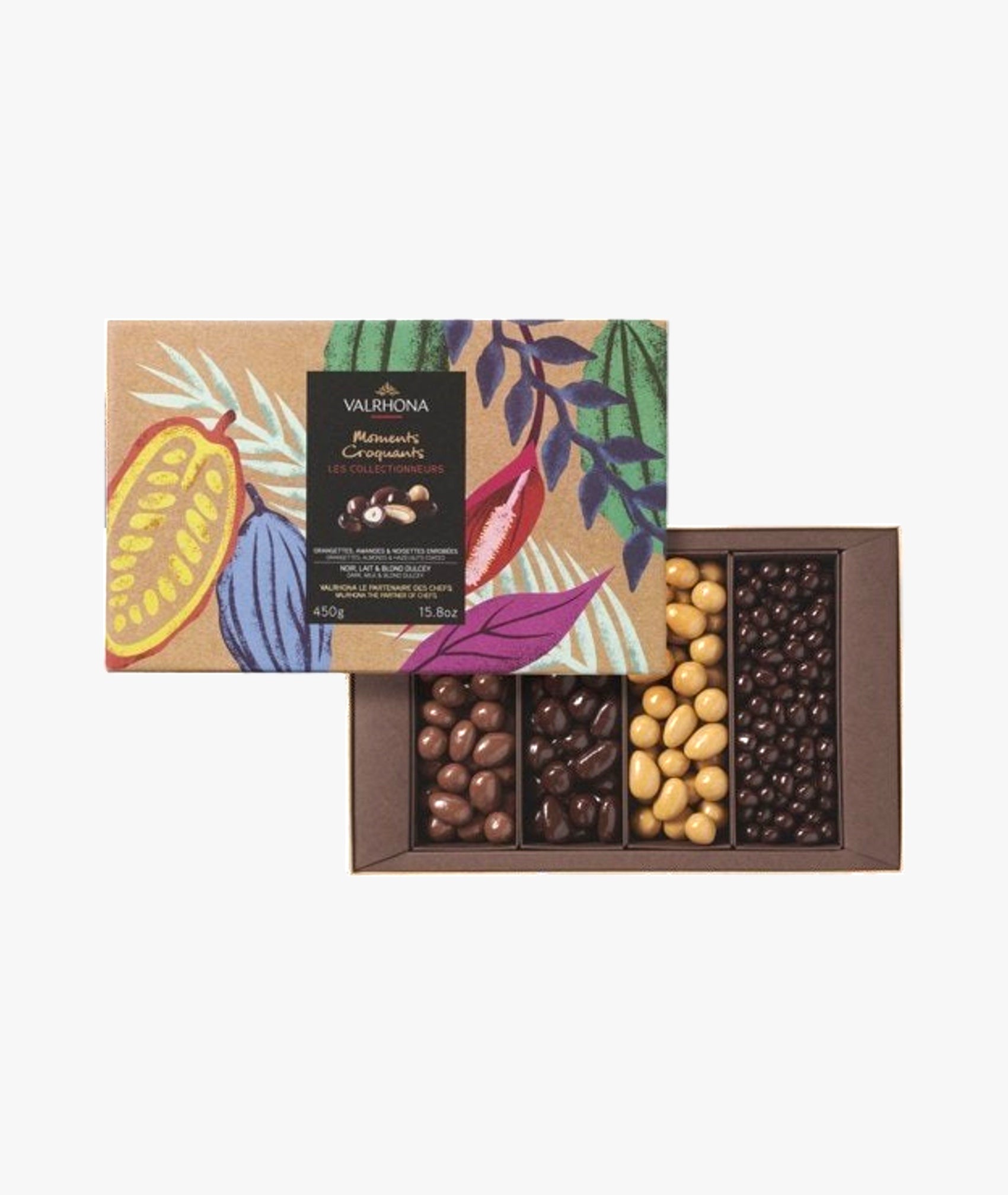 Coffret assortiment amandes, noisettes et oranges