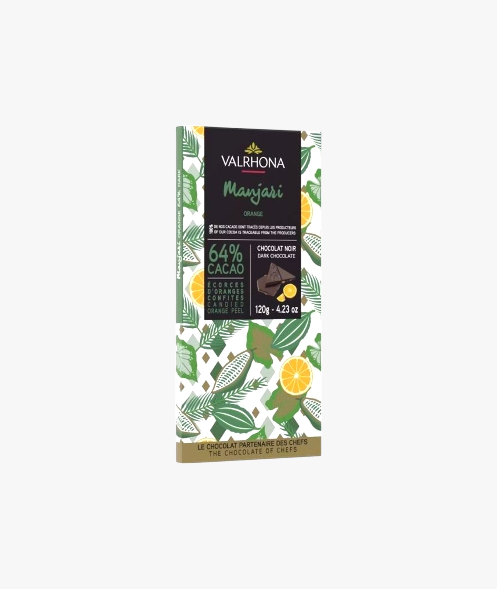 Tablette gourmande Manjari aux écorces d'orange confites