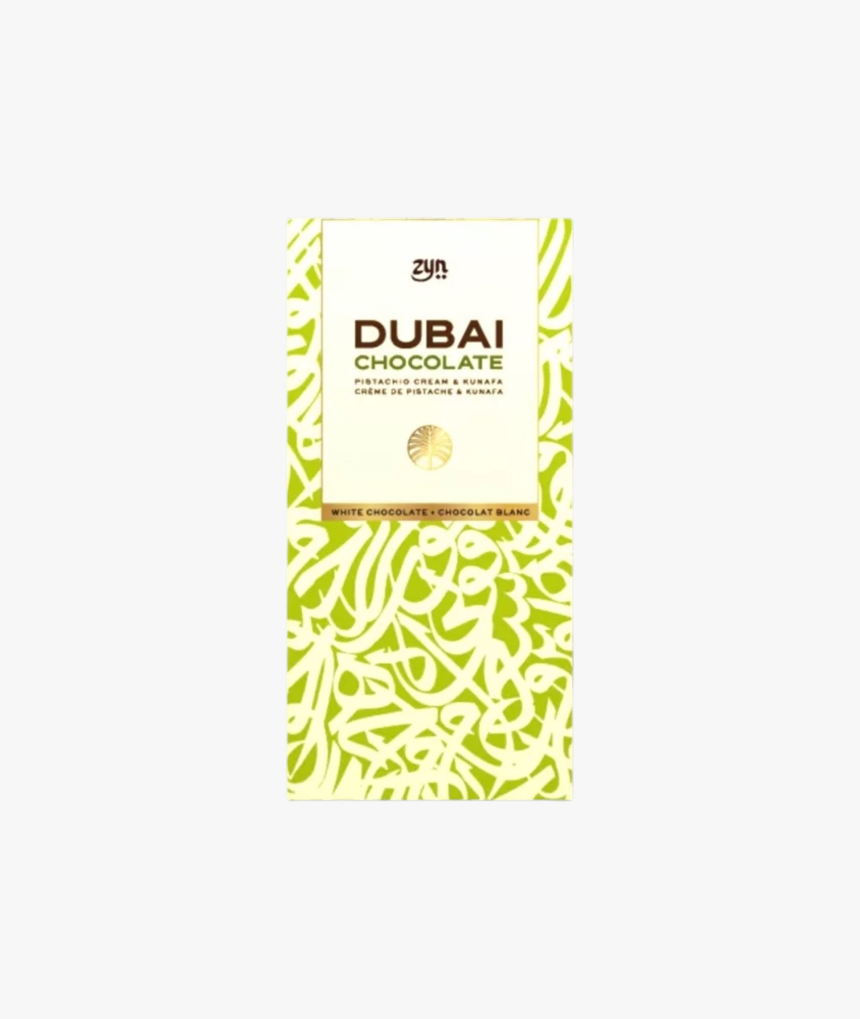 Tablette Dubaï chocolat blanc fourrée à la pistache