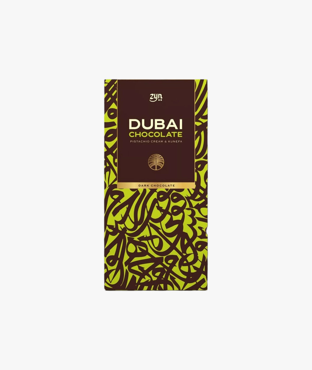 Dark chocolate pistachio-filled Dubai bar