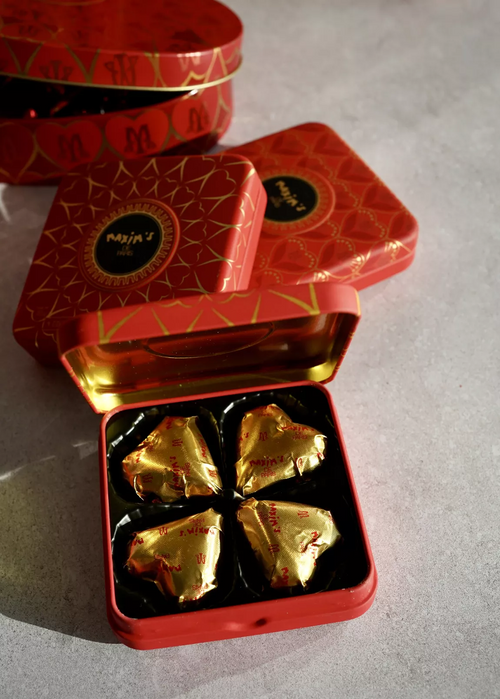 3 coffrets de 4 cœurs chocolat