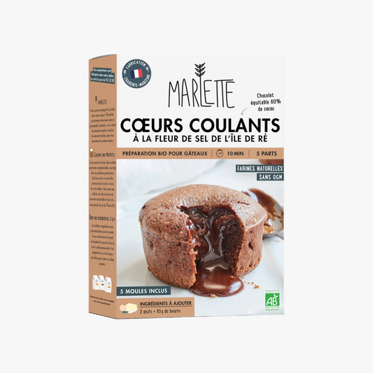 Préparation pour coeurs coulants chocolat fleur de sel