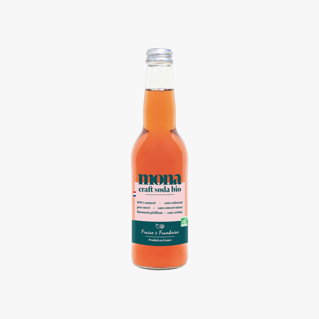 Strawberry and raspberry soda