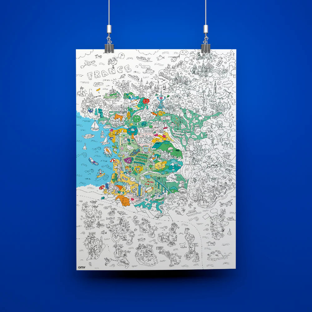 Poster géant à colorier - France