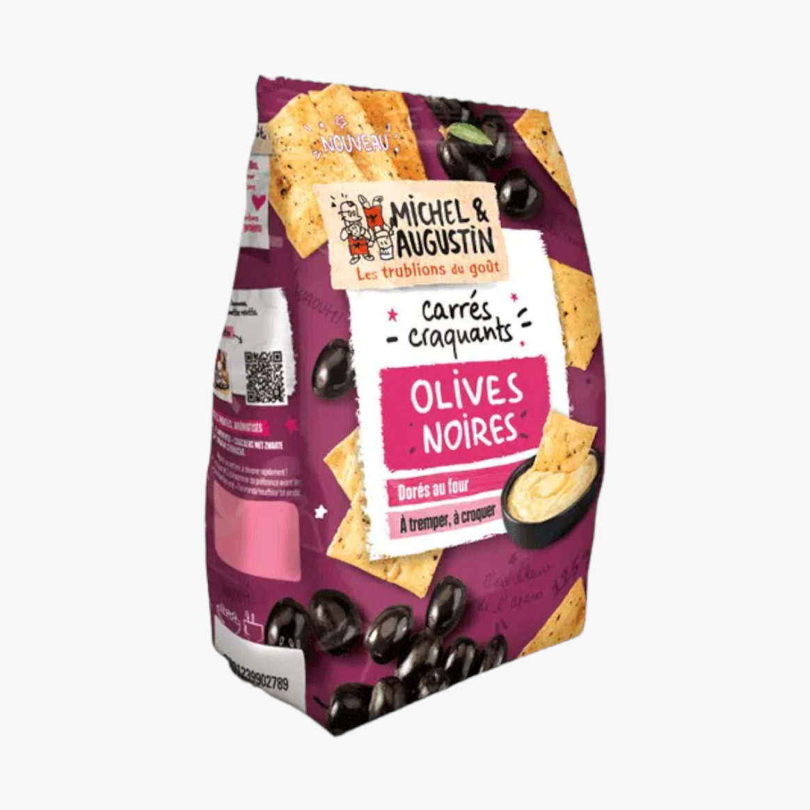 Crunchy black olive squares